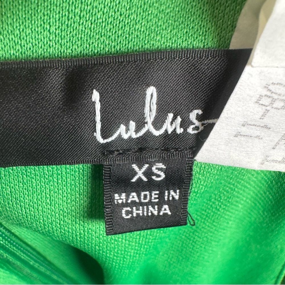 Lulus Looking Luxe Green Satin Peplum Flounce Mini Dress Size XS - Picture 8 of 10